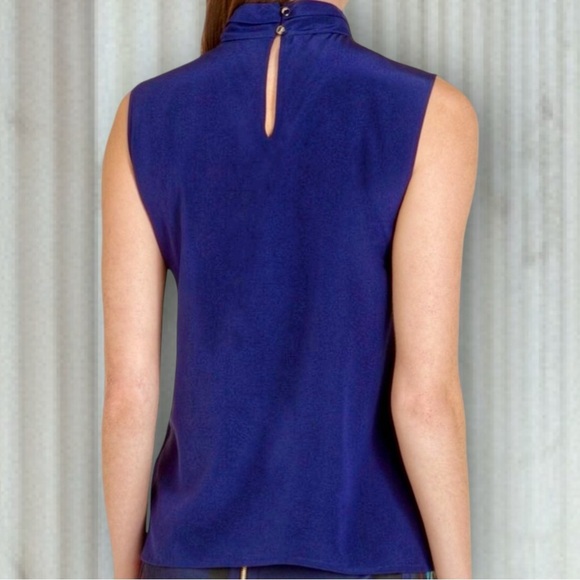 Ted Baker London ‘Syna’ Scarf Neck 100% Silk Sleeveless Top US Size 6 in Indigo - Picture 3 of 14